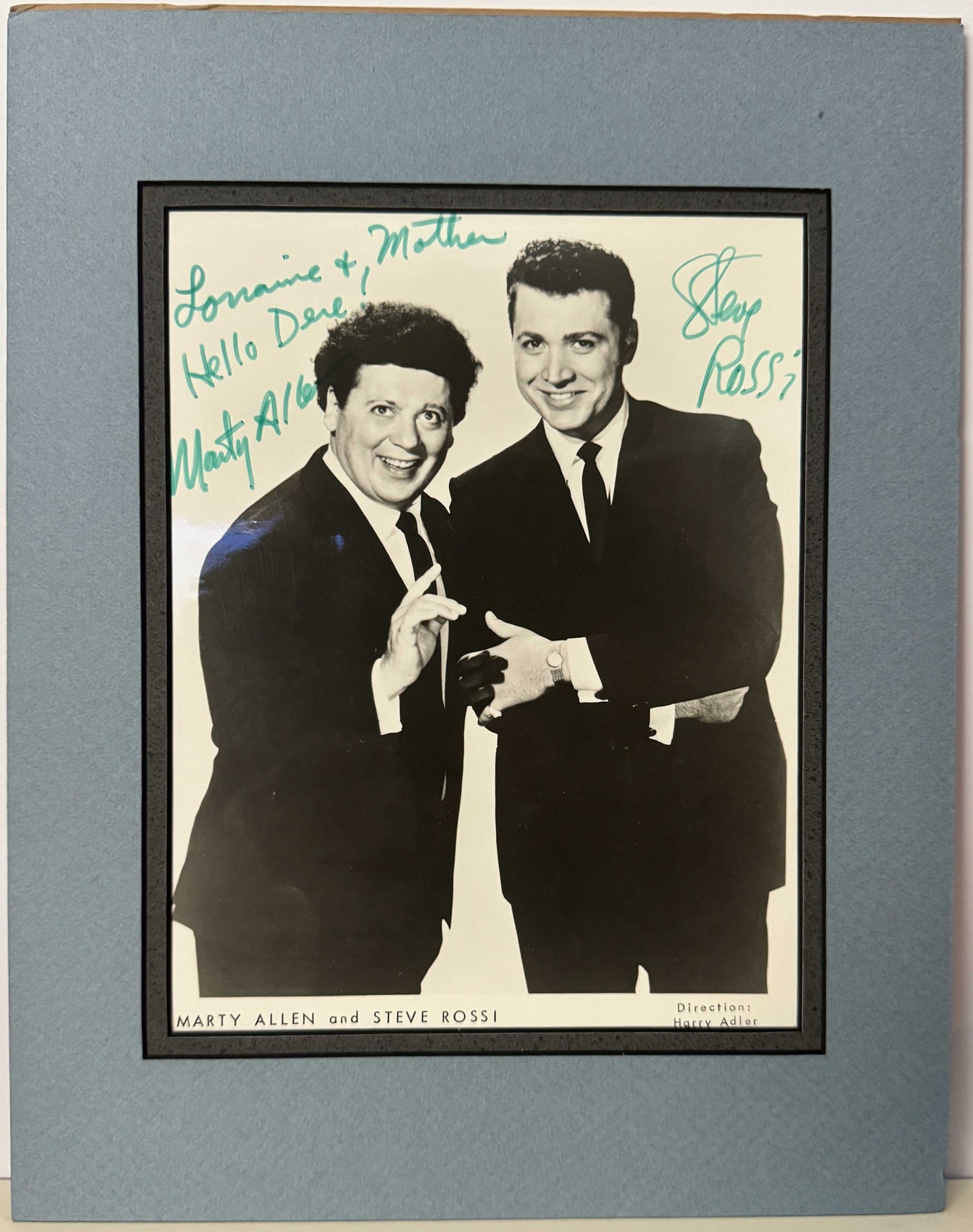 Marty Allen and Steve Rossi - Matted Autographs - 11x14