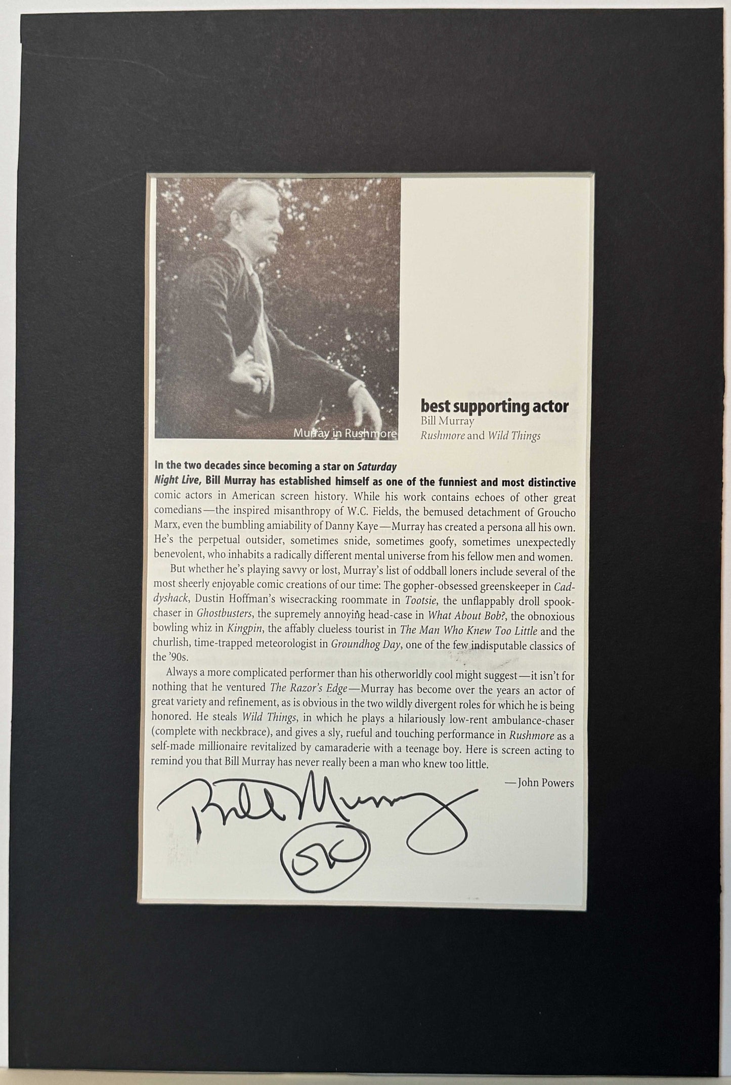Bill Murray - Matted Autograph - 8x12