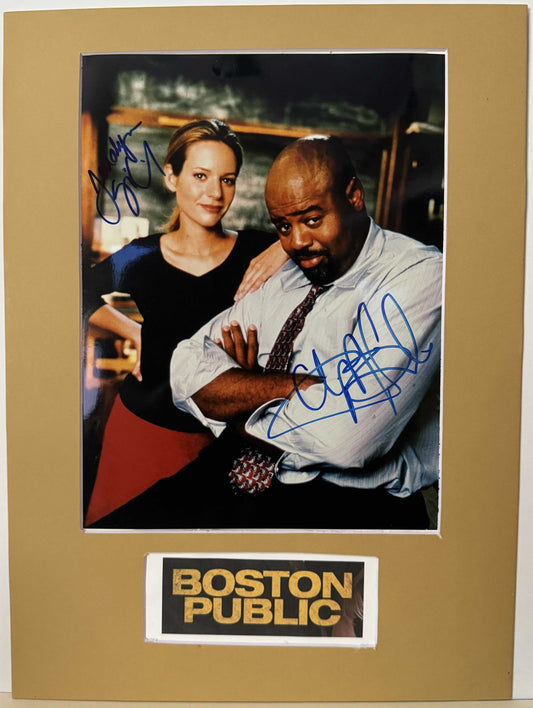 Chi McBride and Jessalyn Gilsig (cast of Boston Public) - Matted Autograph - 11x15