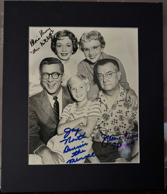 Dennis the Menace Cast (Gloria Henry, Jay North, Jeannie Russel) - Matted Autographs - 11x13