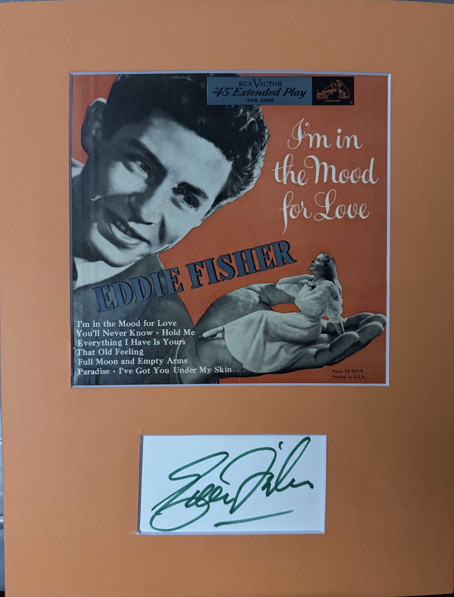 Eddie Fisher - Matted Autograph - 10x13