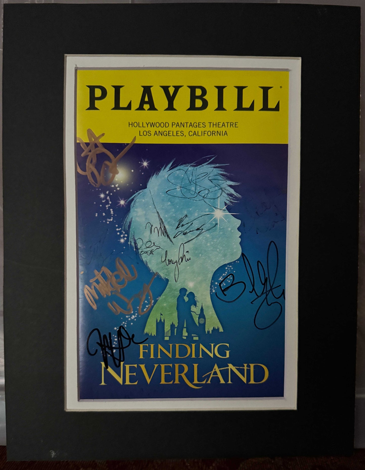 Cast of "Finding Neverland" at Hollywood Pantages - Matted Autograph - 8.5x11