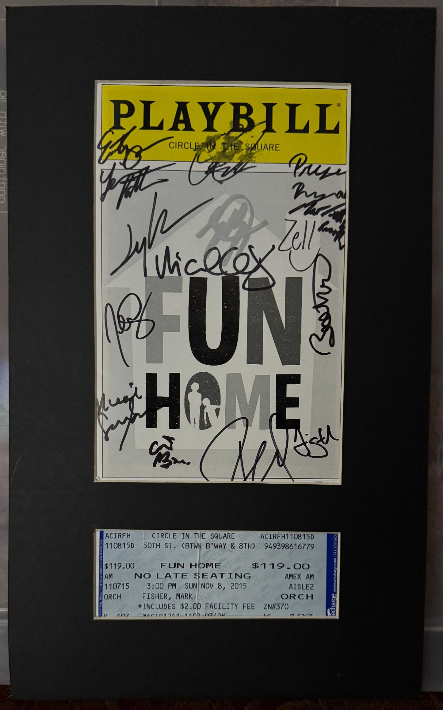 Cast (Broadway) of "Fun Home" - Matted Autograph - 8.5x14