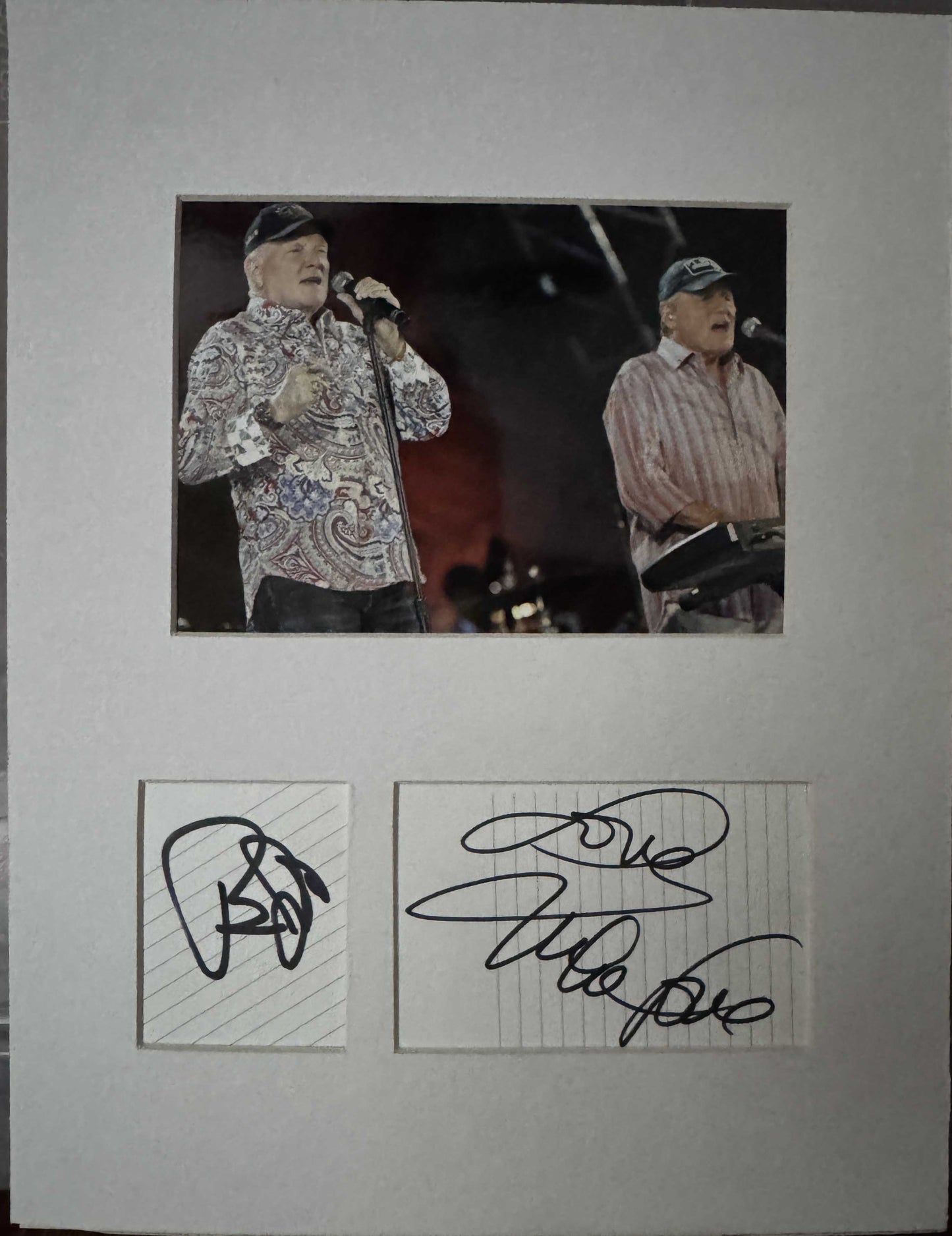 Beach Boys (Mike Love and Bruce Johnston) - Matted Autographs - 8.5x11