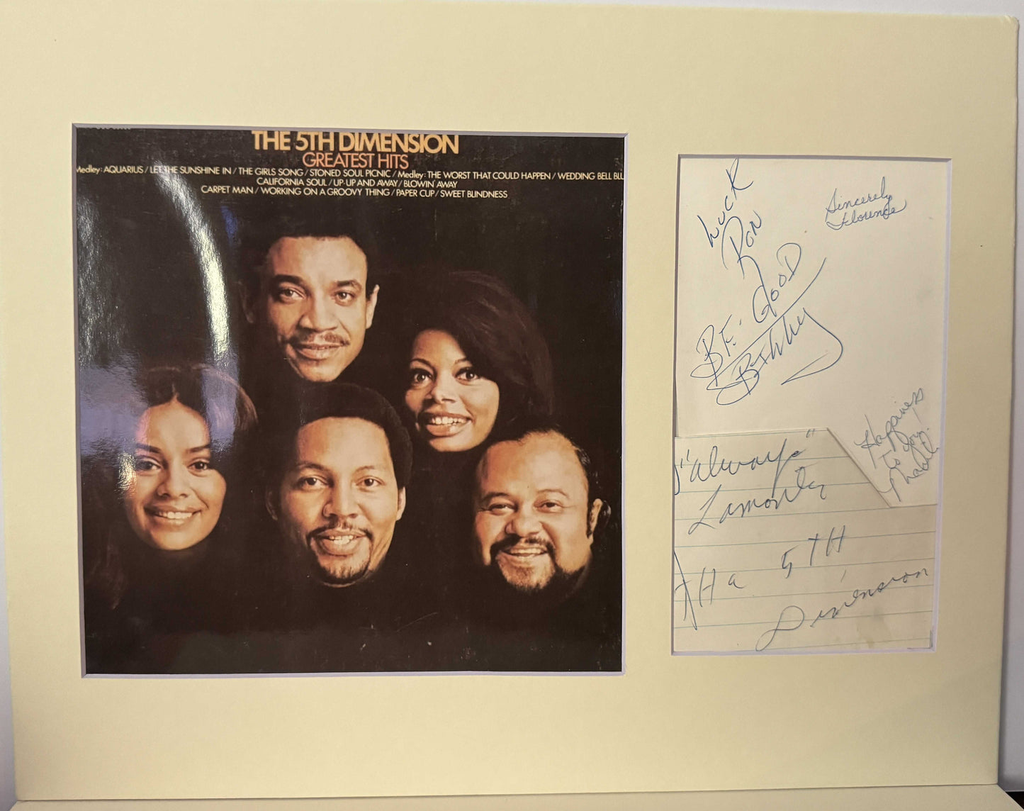 The Fifth Dimension - Matted Autographs - 14x11