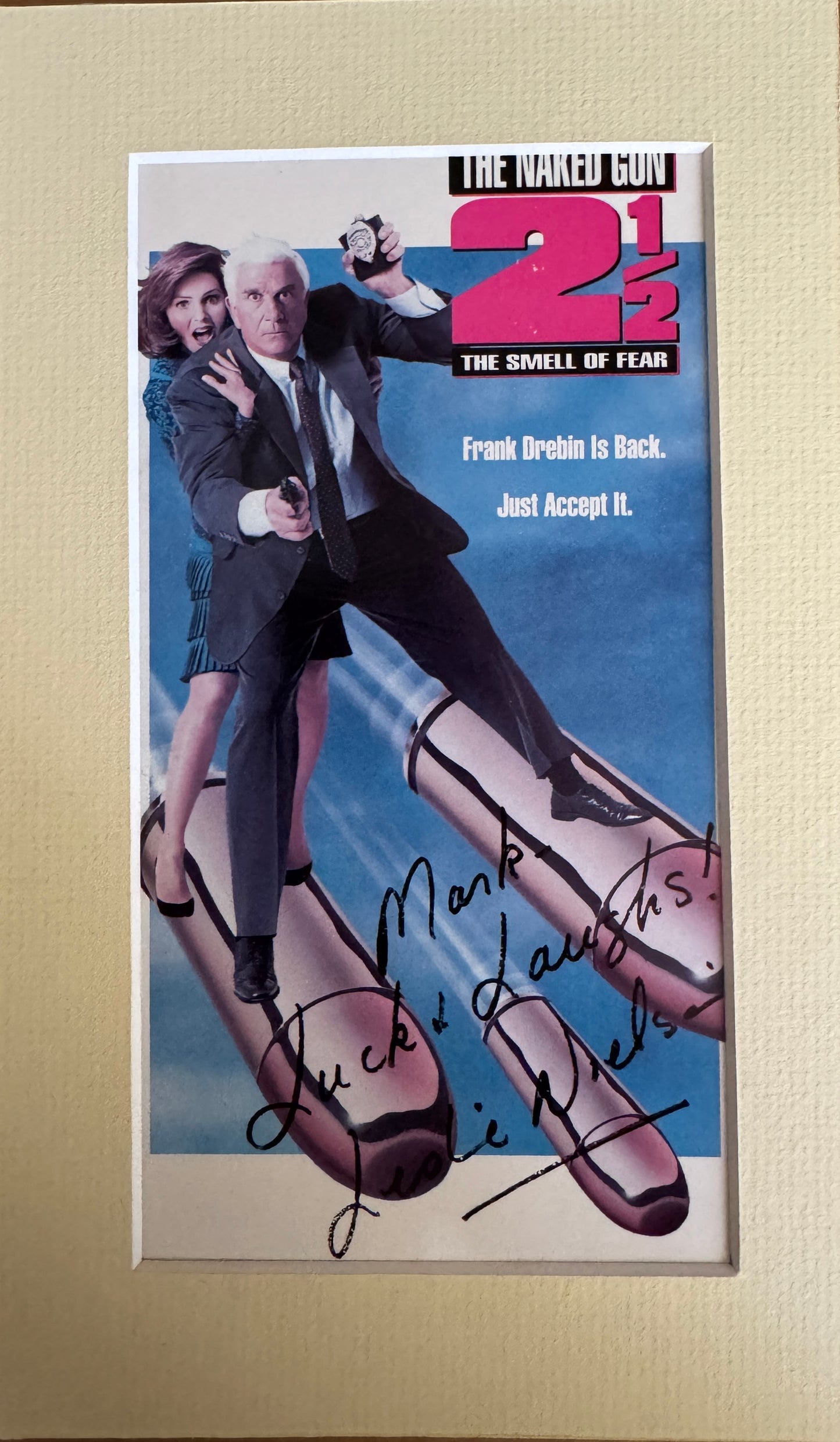 Leslie Nielsen - Matted Autograph - 5.5x9