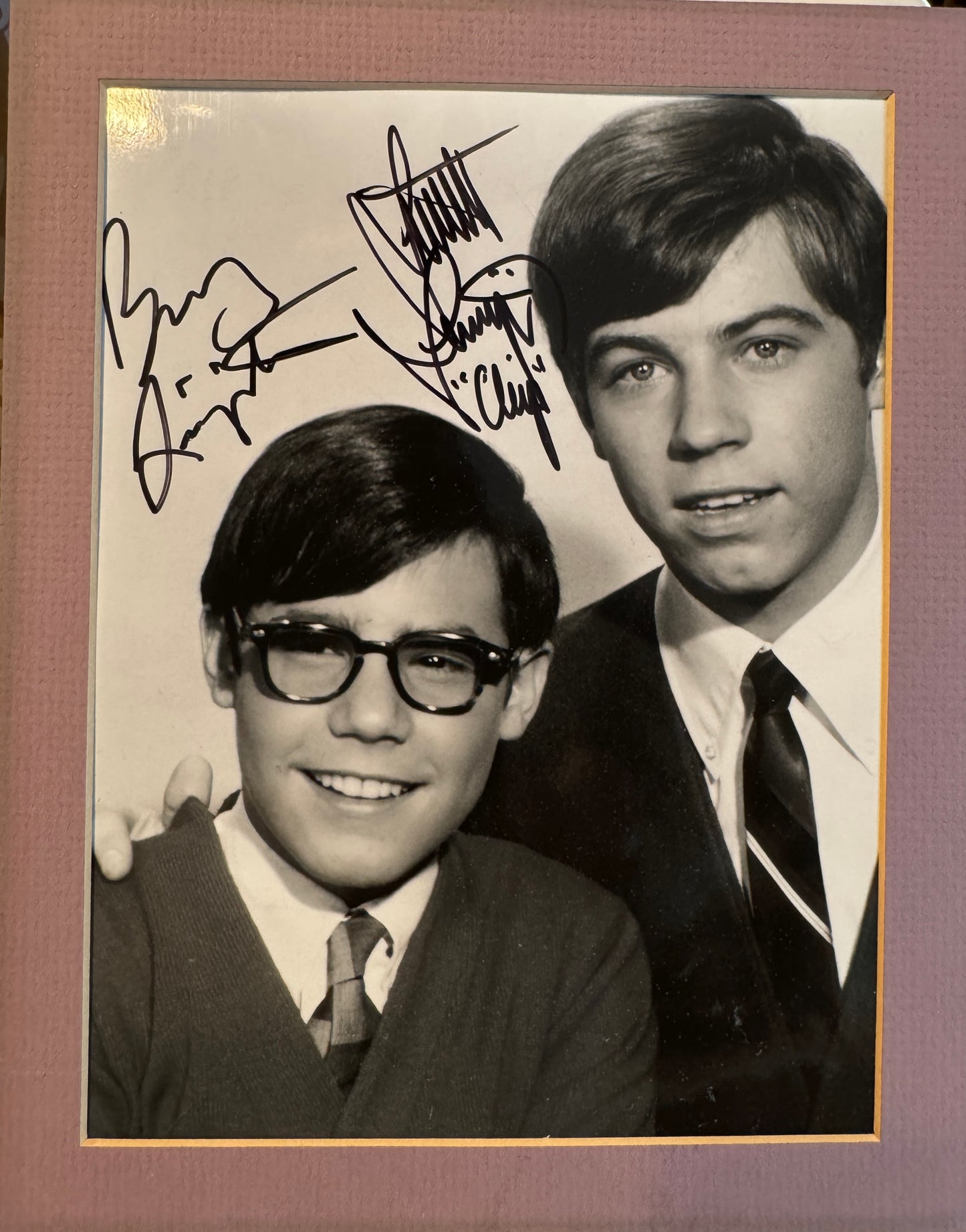 Barry Livingston and Stanley Livingston - Matted Autograph - 8x10