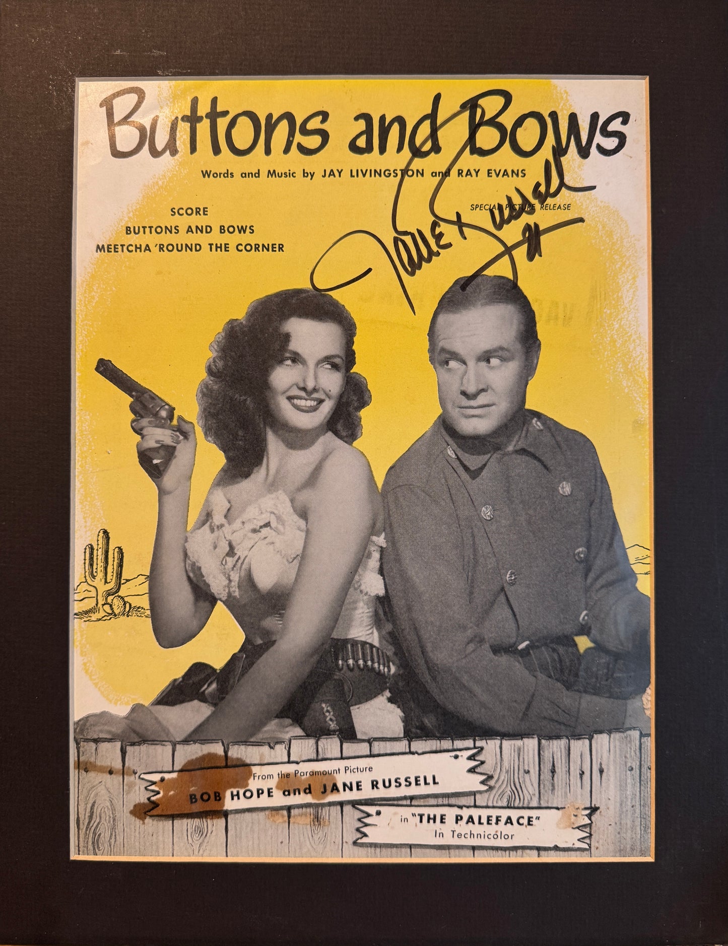 Jane Russell - Matted Autograph - 11x14