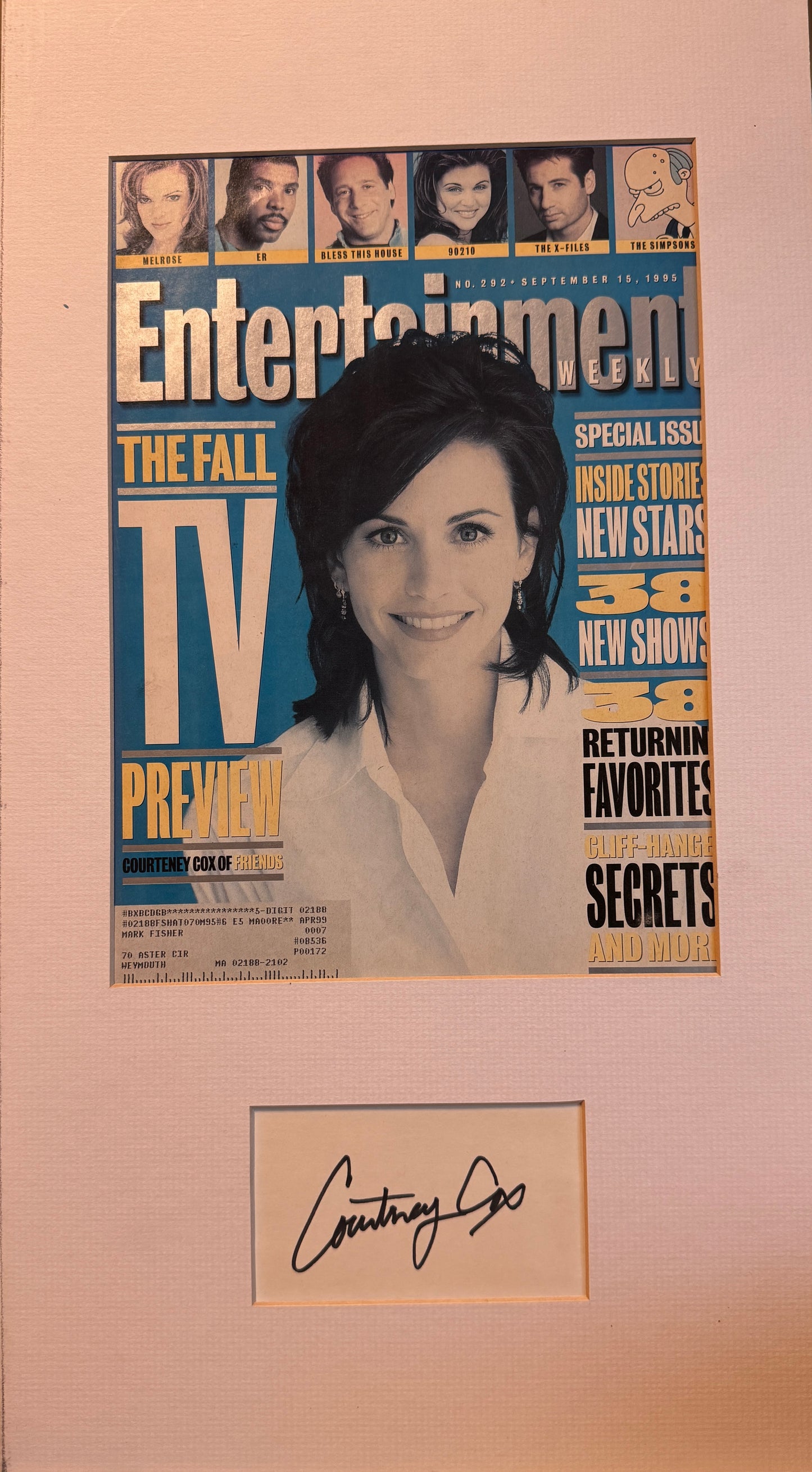 Courtney Cox - Matted Autograph - 10x18