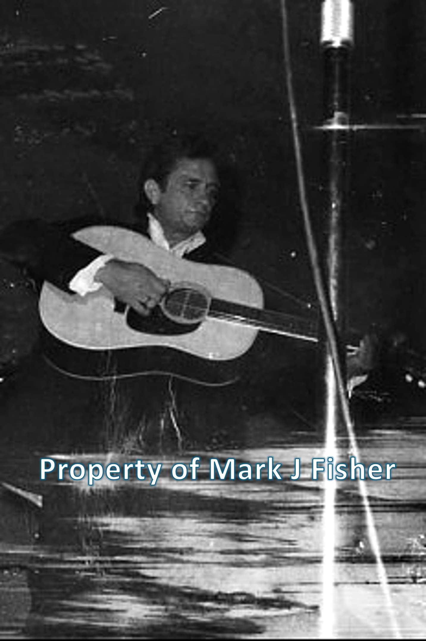 Johnny Cash - Matted Photograph - B&W