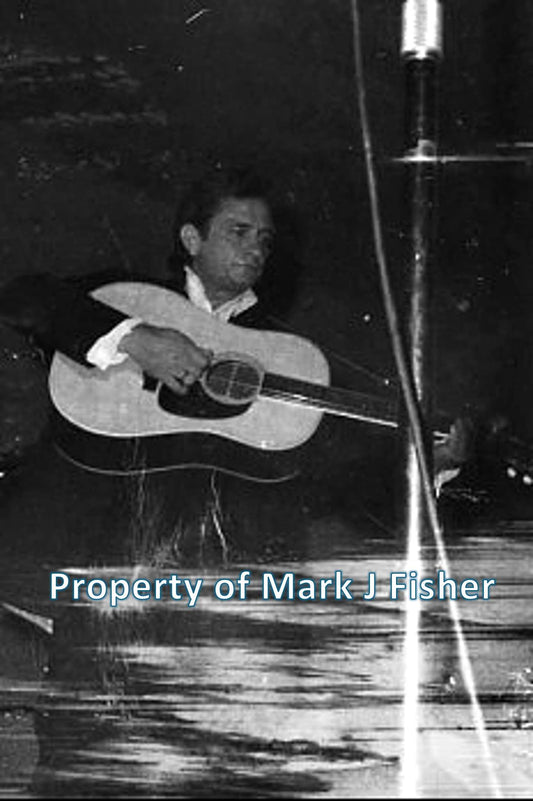 Johnny Cash - Matted Photograph - B&W