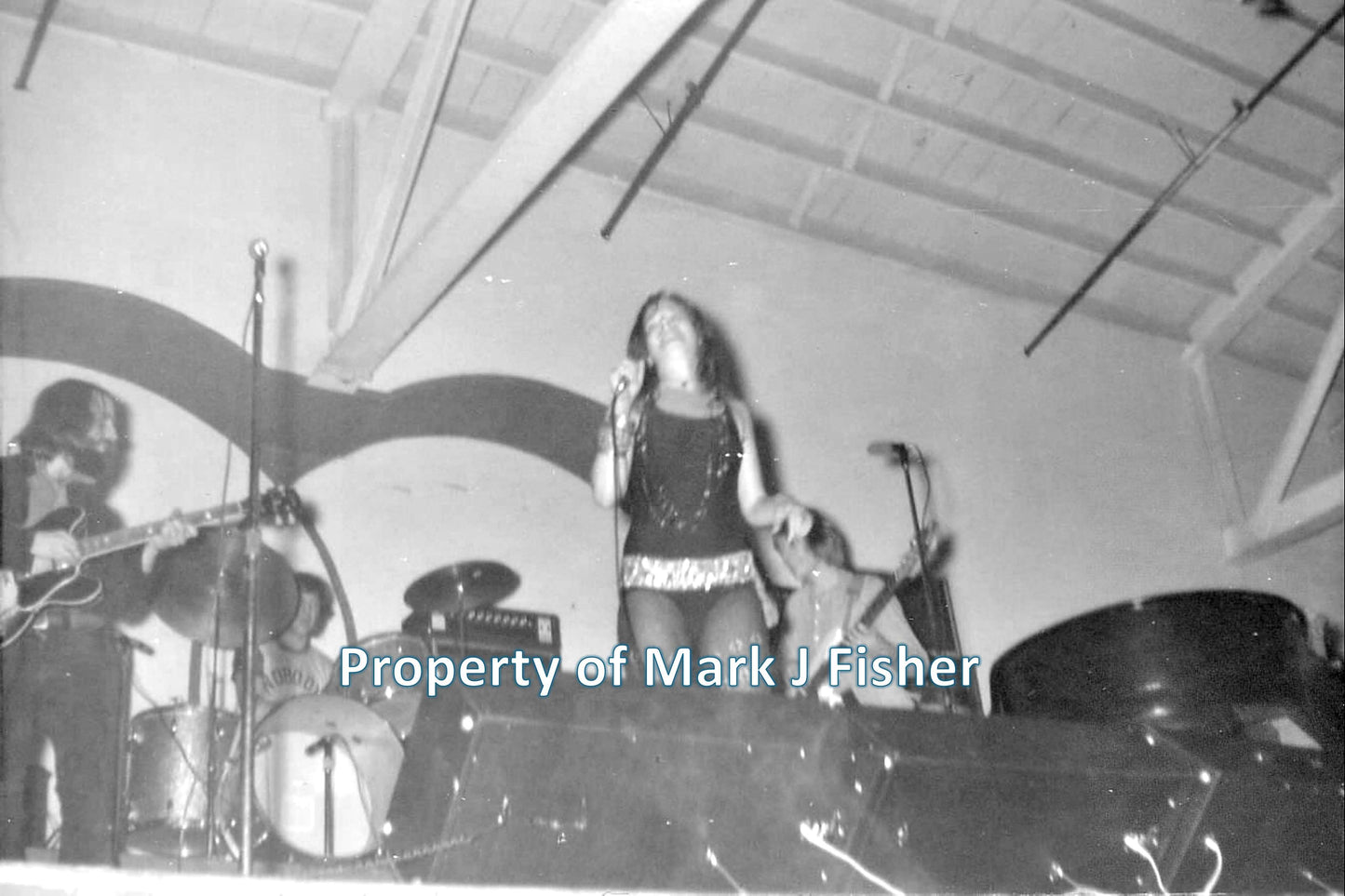 Janis Joplin - Matted Photograph - B&W