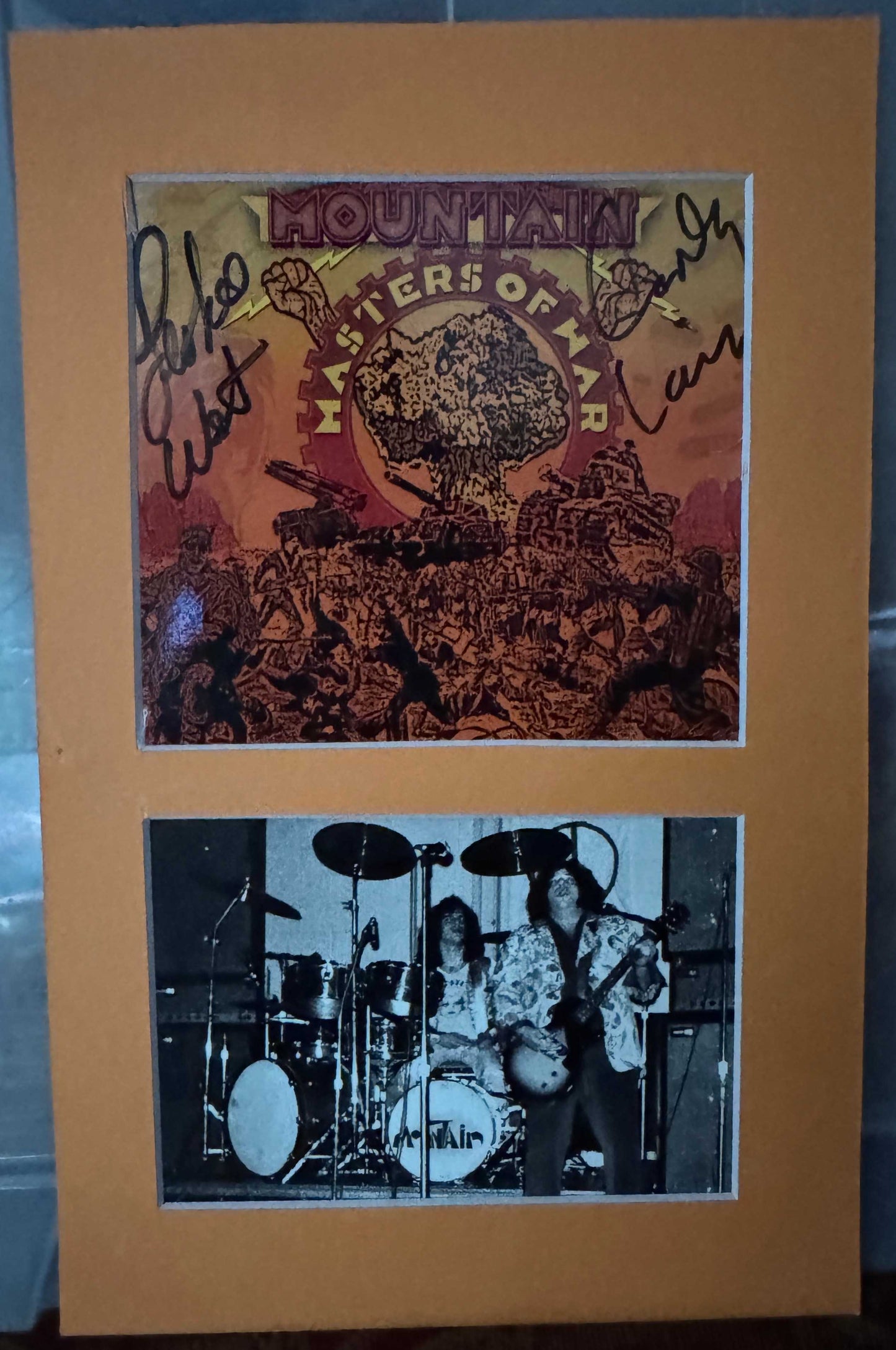 Mountain (Leslie West and Corky Laing) - Matted Autographs - 7x11