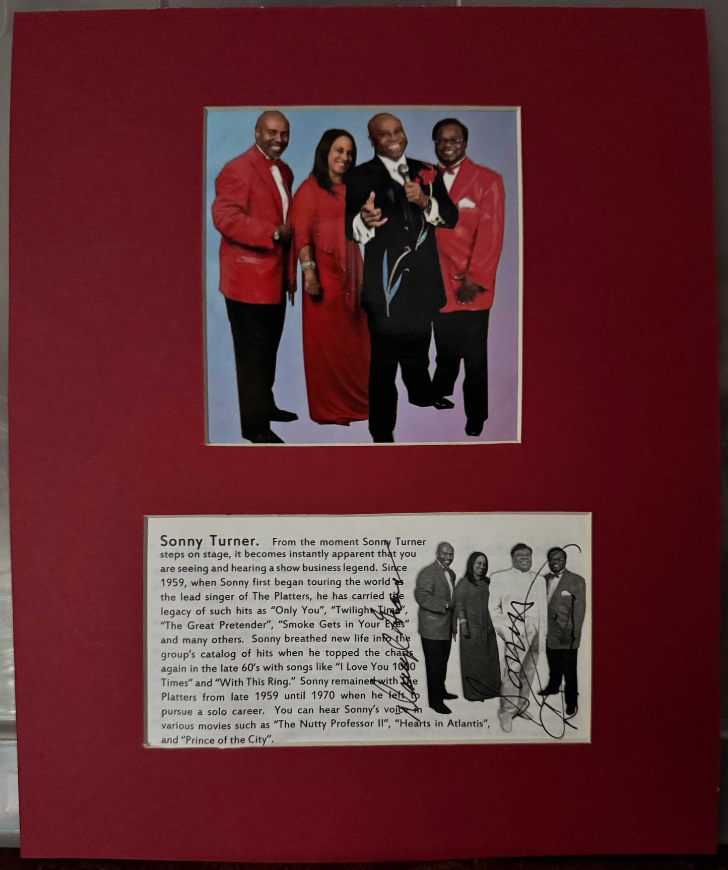 Sonny Turner (The Platters) - Matted Autograph - 8x10