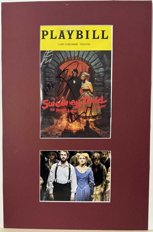 Cast (Broadway) of "Sweeney Todd" - Matted Autograph - 11x17