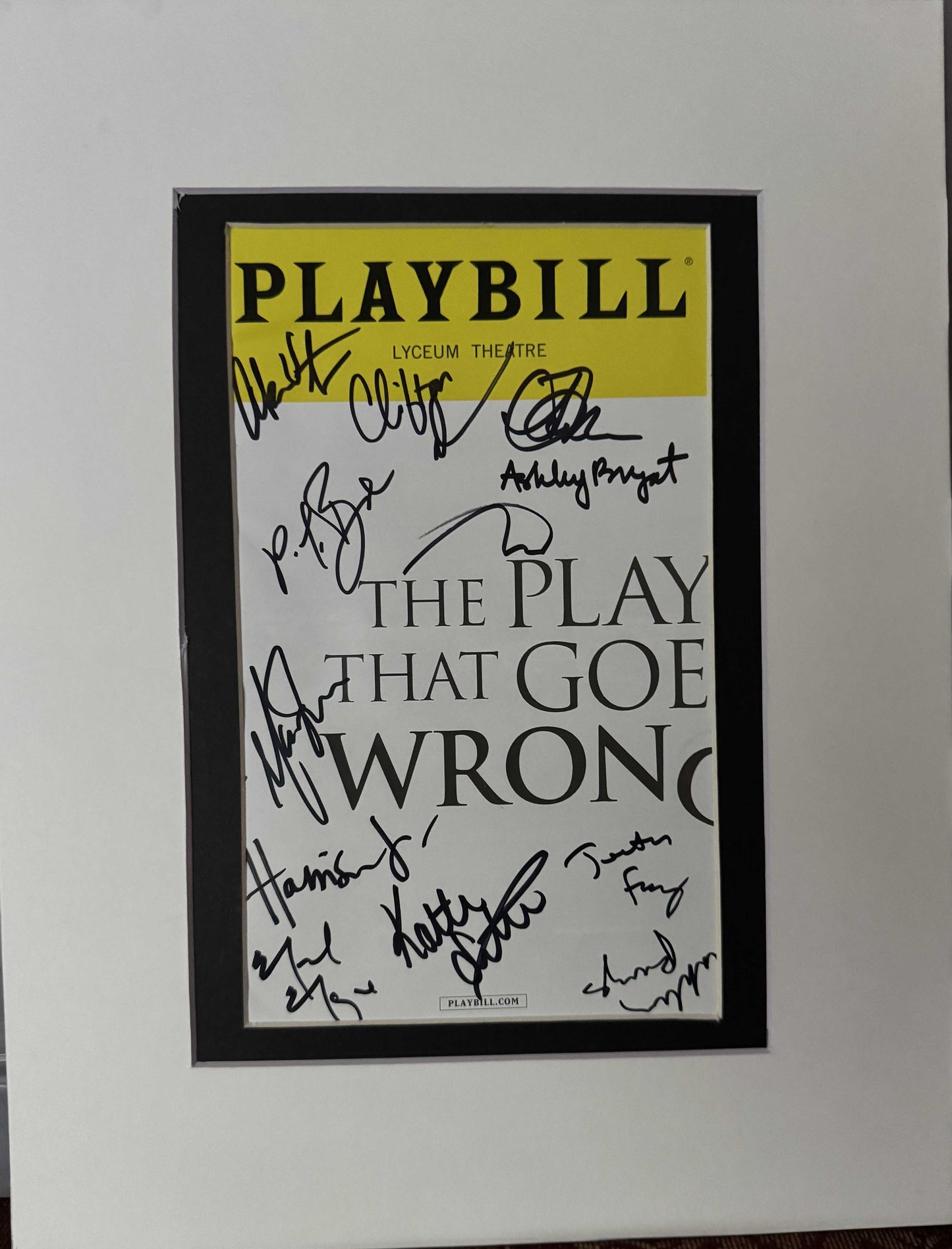 Cast (Broadway) of "The Play That Goes Wrong" - Matted Autograph - 10x13