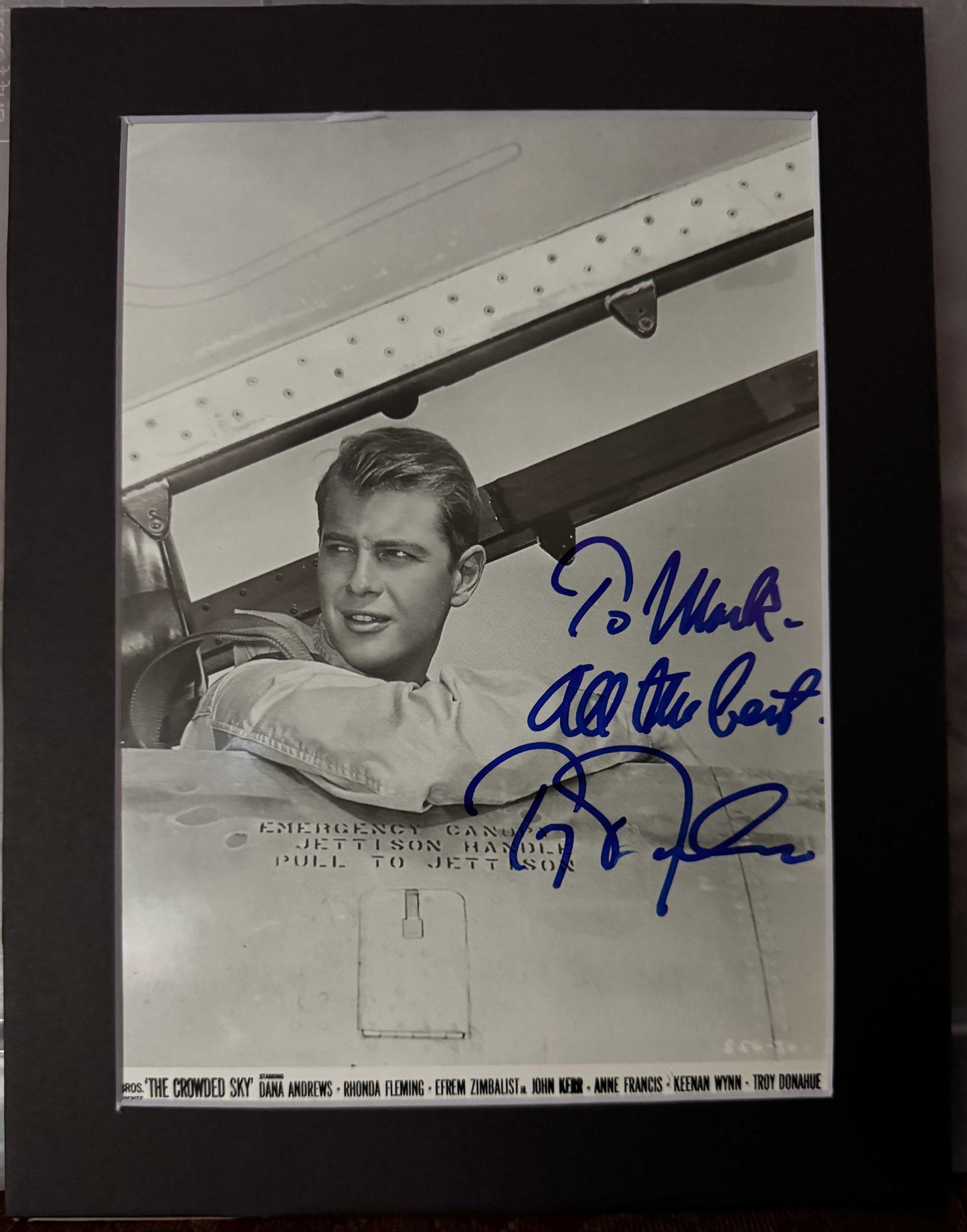 Troy Donohue - Matted Autograph - 8.5x11